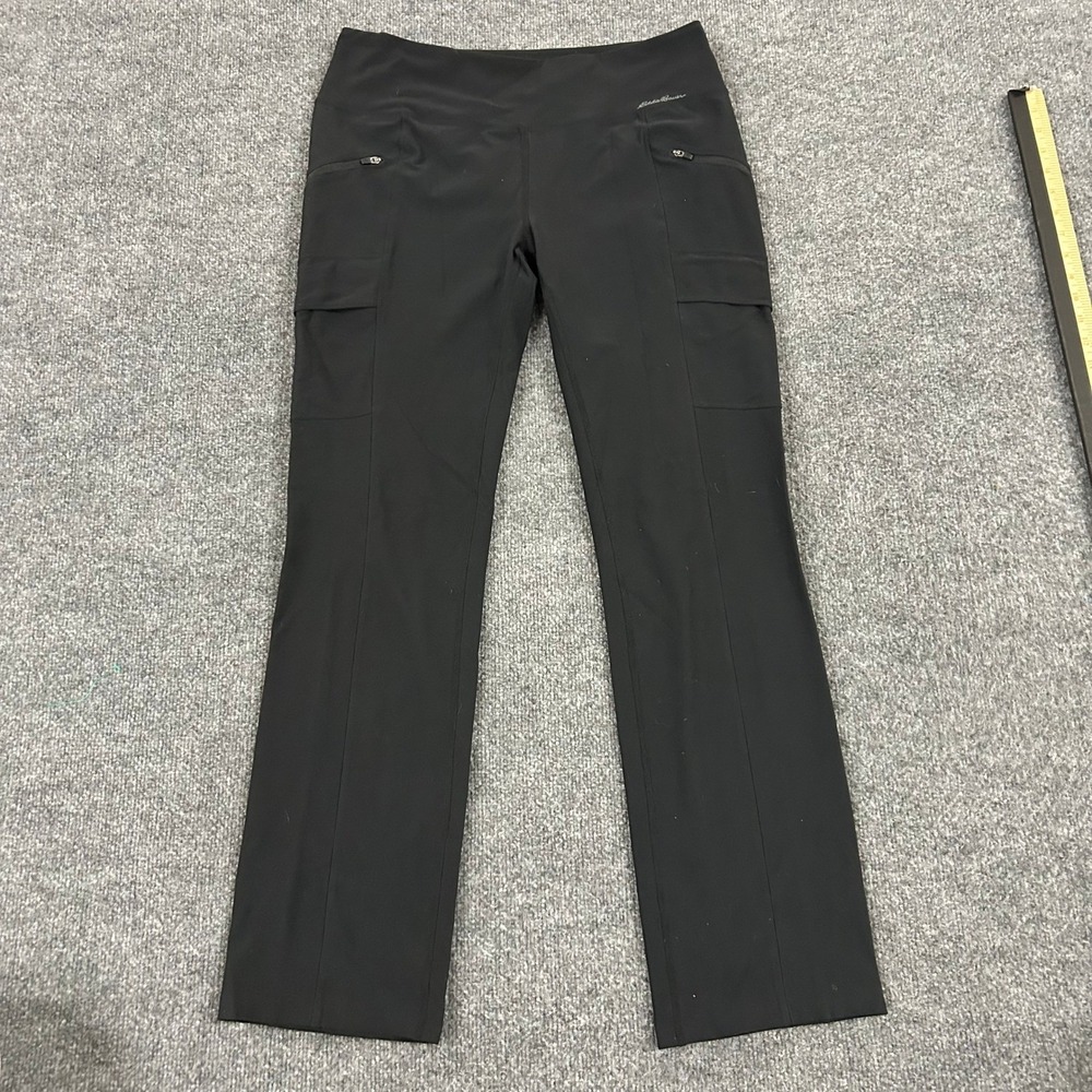 Eddie Bauer Cargo Pants Womens Size L Black Stretch Outdoor Hiking Straight Leg